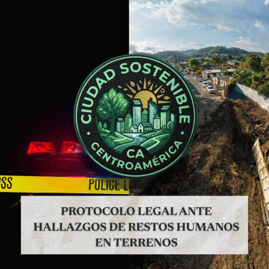 Terrenos en construcción y banda de policiales junto a logo de Ciudad Sostenible