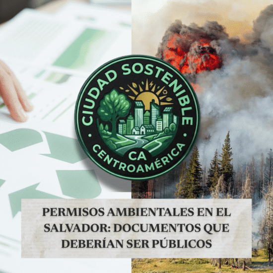 Bosque quemandosé y una mano sobre logo de reciclaje