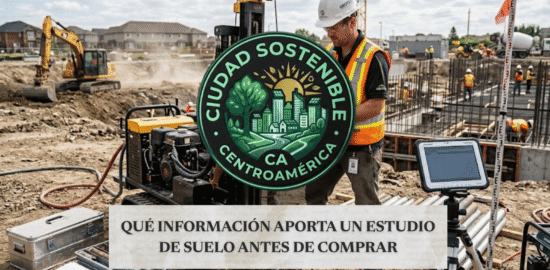 Técnico realizando un estudio de suelo en un terreno destinado a construcción Nuevo Cuscatlan
