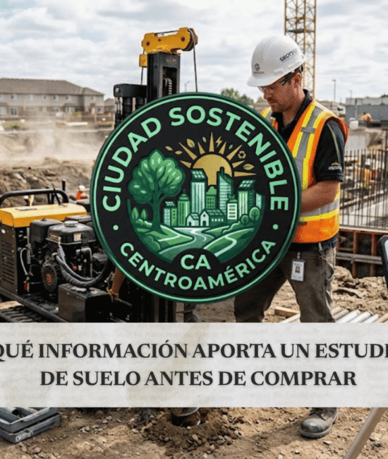 Técnico realizando un estudio de suelo en un terreno destinado a construcción Nuevo Cuscatlan